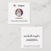 Instagram Foto trendy Social Media modern weiß Telefonnummerkarte (Vorne/Hinten)