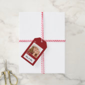 Instagram Foto Weihnachtsgeschenk Tag Rot Geschenkanhänger (Mit Garn)