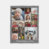 Instagram-FotoCollage - Bis zu 14 Fotos grau Fleecedecke (Vorderseite)