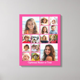 Instagram-Fotocollage - Bis zu 14 Fotos Pink Leinwanddruck