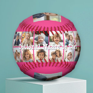 Instagram-FotoCollage - Bis zu 14 Fotos rosa Baseball