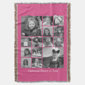 Instagram-FotoCollage - Bis zu 14 Fotos rosa Decke (Vorderseite Vertikal)