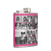 Instagram-FotoCollage - Bis zu 14 Fotos rosa Flachmann (Rechts)