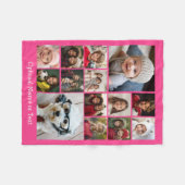 Instagram-FotoCollage - Bis zu 14 Fotos rosa Fleecedecke (Vorderseite (Horizontal))