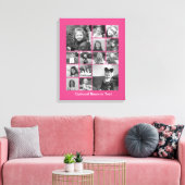 Instagram-FotoCollage - Bis zu 14 Fotos rosa Leinwanddruck (Insitu (Wohnzimmer))