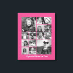 Instagram-FotoCollage - Bis zu 14 Fotos rosa Leinwanddruck<br><div class="desc">Ein Design mit einem farbenfrohen Hintergrund. Nutzen Sie bis zu vierzehn quadratische Foto,  um ein einzigartiges und persönliches Geschenk zu kreieren. Wenn Sie die Bilder anpassen müssen,  klicken Sie auf das Werkzeug anpassen,  um Änderungen vorzunehmen.</div>
