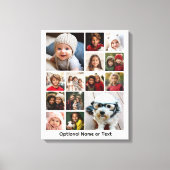 Instagram-FotoCollage - Bis zu 14 Fotos rosa Leinwanddruck (Vorderseite)