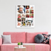 Instagram-FotoCollage - Bis zu 14 Fotos rosa Leinwanddruck (Insitu (Wohnzimmer))