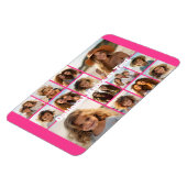 Instagram-FotoCollage - Bis zu 14 Fotos rosa Magnet (Linke Seite)
