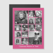 Instagram-FotoCollage - Bis zu 14 Fotos rosa Magnetkarte (Vorne/Hinten)