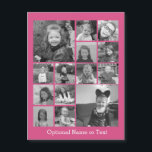 Instagram-FotoCollage - Bis zu 14 Fotos rosa Magnetkarte<br><div class="desc">Ein Design mit einem farbenfrohen Hintergrund. Nutzen Sie bis zu vierzehn quadratische Foto, um ein einzigartiges und persönliches Geschenk zu kreieren. Wenn Sie die Bilder anpassen müssen, klicken Sie auf das Werkzeug anpassen, um Änderungen vorzunehmen.</div>