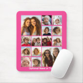 Instagram-FotoCollage - Bis zu 14 Fotos rosa Mousepad (Mit Mouse)