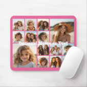 Instagram-FotoCollage - Bis zu 14 Fotos rosa Mousepad (Mit Mouse)