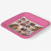 Instagram-FotoCollage - Bis zu 14 Fotos rosa Pappteller (Gewinkelt)