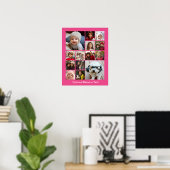 Instagram-FotoCollage - Bis zu 14 Fotos rosa Poster (Heimbüro)
