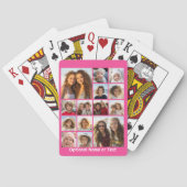 Instagram-FotoCollage - Bis zu 14 Fotos rosa Spielkarten (Rückseite)