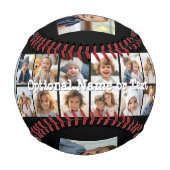 Instagram-FotoCollage - Bis zu 14 Fotos Schwarz Baseball (Rückseite)