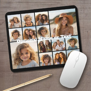 Instagram-FotoCollage - Bis zu 14 Fotos schwarz Mousepad