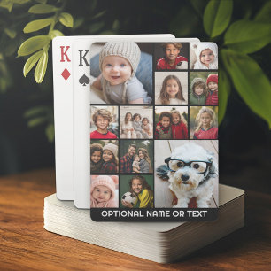 Instagram-FotoCollage - Bis zu 14 Fotos Schwarz Spielkarten