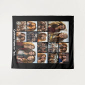 Instagram-FotoCollage - Bis zu 14 Fotos Schwarz Wandteppich (Vorderseite (Horizontal))