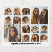 Instagram-FotoCollage - Bis zu 14 Fotos weiß Bierflaschenetikett (Einzelnes Label)