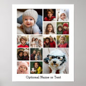 Instagram-FotoCollage - Bis zu 14 Fotos weiß Poster (Vorne)