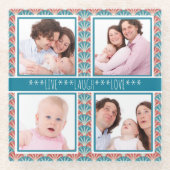 Instagram-FotoCollage Dekoratives Muster Glasuntersetzer (Vorderseite)