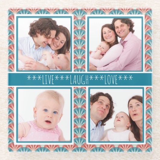 Instagram-FotoCollage Dekoratives Muster Glasuntersetzer (Vorderseite)