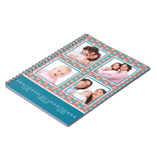 Instagram-FotoCollage Dekoratives Muster Notizblock (Linke Seite)