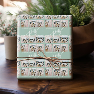 Instagram-Fotocollage-Festtagsfreude-Mintgrün Geschenkpapier