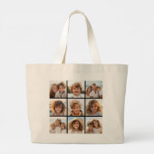 Instagram-FotoCollage mit 9 Fotos Jumbo Stoffbeutel (Rückseite)