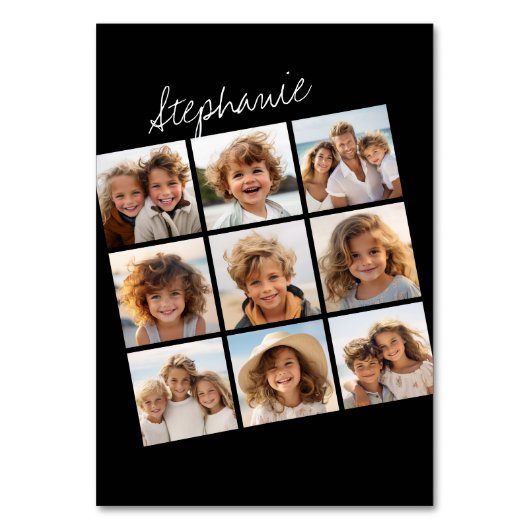 Instagram-FotoCollage mit 9 Fotos Tischnummer (Vorderseite)