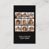 Instagram-FotoCollage mit 9 Fotos Visitenkarte (Vorderseite)