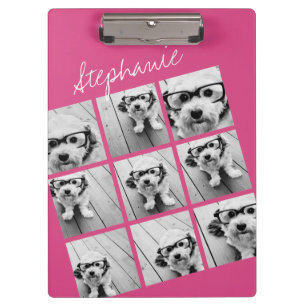 Instagram-FotoCollage mit 9 quadratischen Fotos Klemmbrett