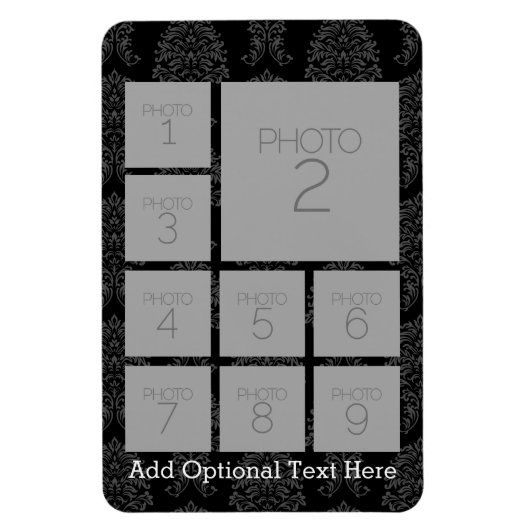 Instagram-FotoCollage mit 9 quadratischen Fotos Magnet (Vertikal)