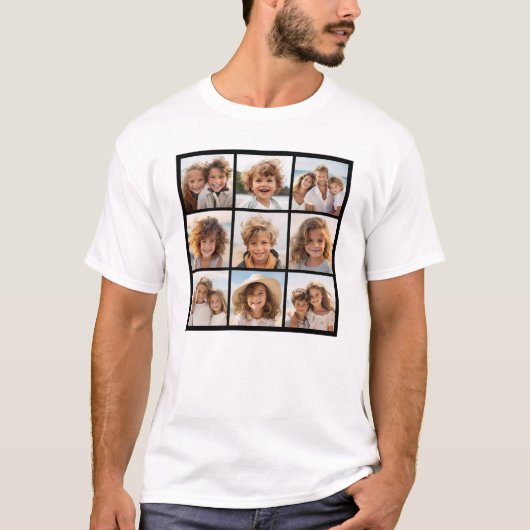 Instagram-FotoCollage mit 9 quadratischen Fotos T-Shirt (Vorderseite)