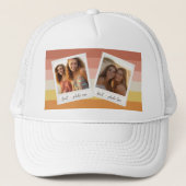 Instagram-FotoCollage mit farbigen Streifen Truckerkappe (Vorderseite)