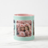 Instagram FotoCollage Moderne Vorlage Aqua C112 Tasse (Zentrum)