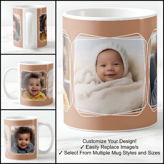 Instagram FotoCollage Moderne Vorlage braun C84 Kaffeetasse
