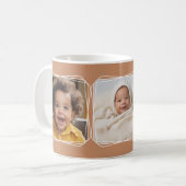 Instagram FotoCollage Moderne Vorlage braun C84 Kaffeetasse (Vorderseite Links)
