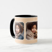 Instagram FotoCollage Moderne Vorlage Peach C108 Tasse (Vorderseite Links)