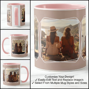 Instagram-Fotocollage Modernes Template Braun C88 Tasse