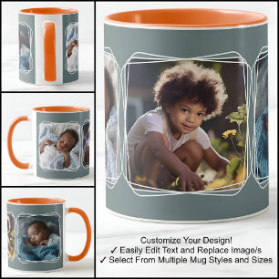 Instagram-Fotocollage Modernes Template Grau C13 C Tasse