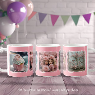 Instagram-Fotocollage Modernes Template Rosa C51 Kaffeetasse
