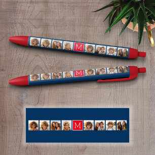 Instagram-Fotocollage-Monogramme - Blau und Rot Kugelschreiber