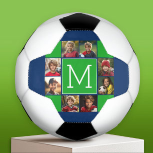Instagram Fotocollage-Monogramme - Grün Navy Fußball