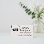 Instagram Fotos Hashtag Einsteckkarte für Hochzeit Begleitkarte (Stehend Vorderseite)