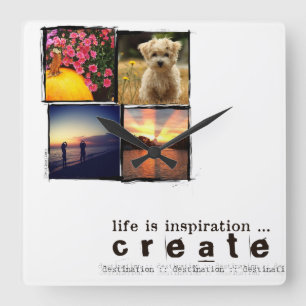 instagram Fotouhr Quadratische Wanduhr