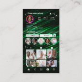 Instagram Green Honeycomb QR Code Social Media Visitenkarte (Vorderseite)