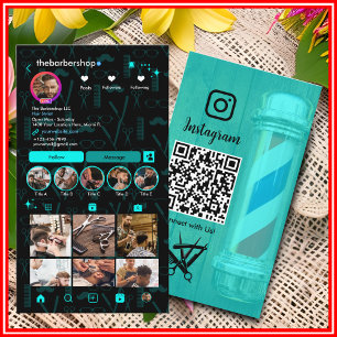 Instagram Hair Stylist Barber Shop Scan anschließe Visitenkarte